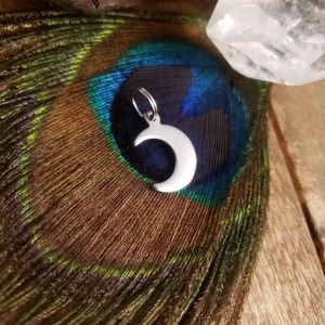 5/$25 Stainless Steel MOON charm pendant for Bracelet~Pet Collar~Zipper~Journal~
